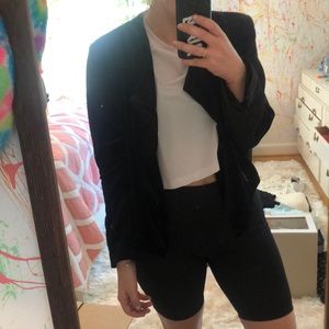 Velvet blazer with zipper